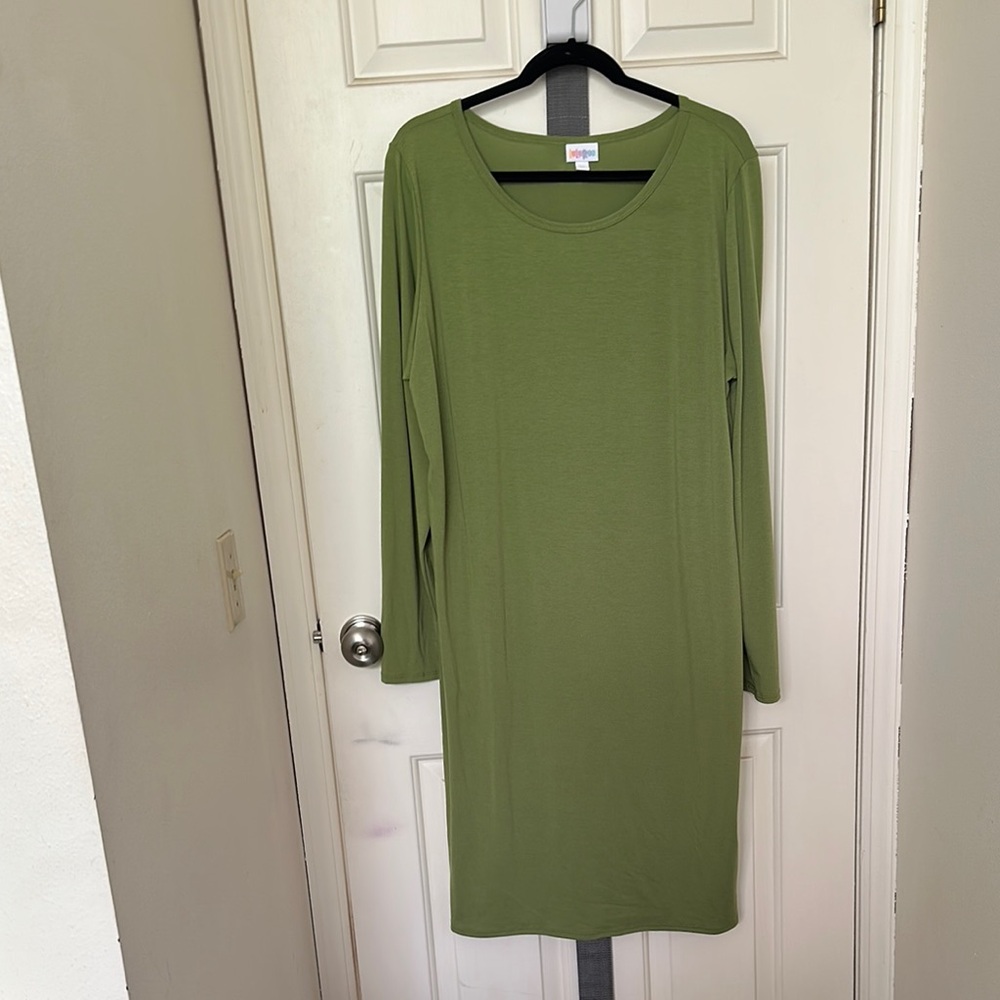 Olive Green Long Sleeve Dress